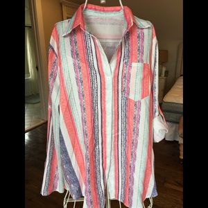 Colorful, never been worn, blouse, size L